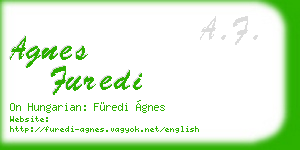 agnes furedi business card